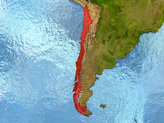 Image showing Chile in red