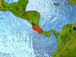 Image showing Costa Rica in red