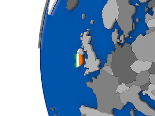 Image showing Ireland on globe