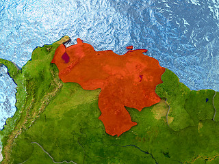 Image showing Venezuela in red