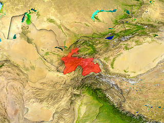 Image showing Tajikistan in red