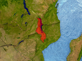 Image showing Malawi in red