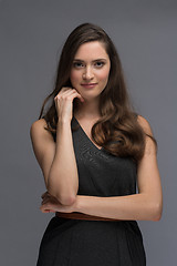 Image showing portrait  of beautiful young brunette woman