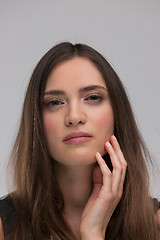 Image showing portrait  of beautiful young brunette woman