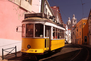 Image showing EUROPE PORTUGAL LISBON TRANSPORT FUNICULAR TRAIN