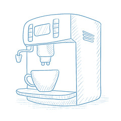 Image showing Coffee maker with cup.