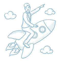 Image showing Business start up vector sketch illustration.