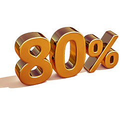 Image showing 3d Gold 80 Eighty Percent Discount Sign