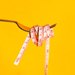 Image showing Fork with measuring tape