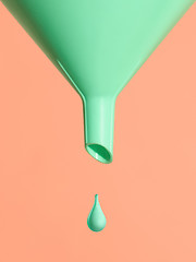 Image showing The green Funnel isolated on pink background