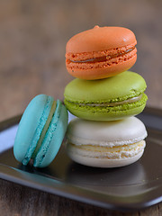 Image showing french colorful macarons