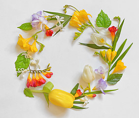 Image showing Round Spring Flower Frame 