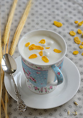 Image showing Cup of yogurt with cereals