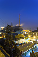 Image showing Hong Kong power station at sunset