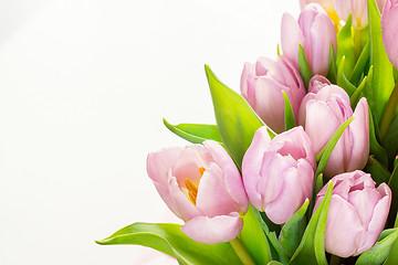 Image showing Bouquet of flowers - pink tulip