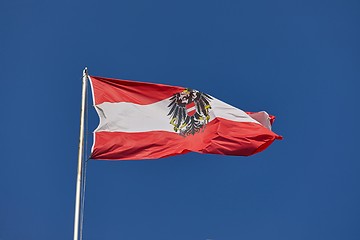 Image showing Austrian Flag In The Wind