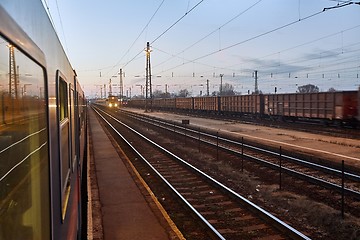 Image showing Train Journey at Dusk