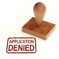 Image showing Application Denied Stamp Shows Loan Or Visa Rejected