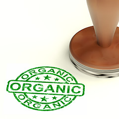 Image showing Organic Stamp Shows Natural Farm Eco Food