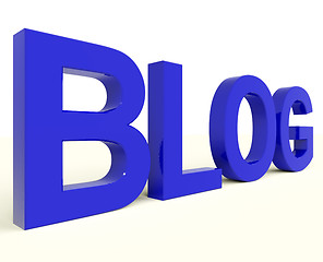 Image showing Blog Word In Blue For Blogger Website