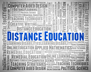 Image showing Distance Education Words Means Educating College And Train