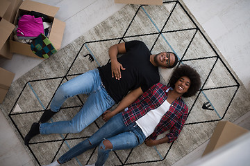 Image showing Top view of attractive young African American couple