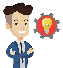 Image showing Man with business idea bulb in gear.