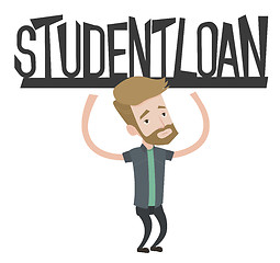 Image showing Student holding sign of student loan.