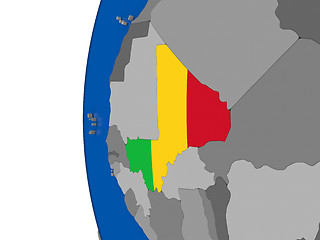 Image showing Mali on globe