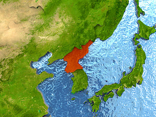 Image showing North Korea in red