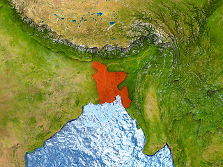 Image showing Bangladesh in red