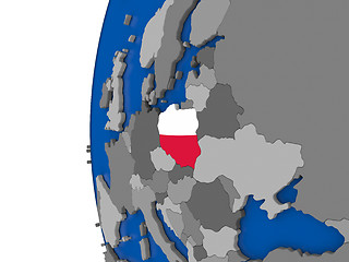 Image showing Poland on globe