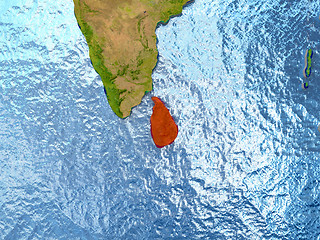 Image showing Sri Lanka in red