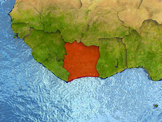 Image showing Ivory Coast in red