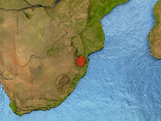 Image showing Swaziland in red