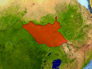 Image showing South Sudan in red