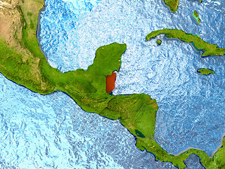 Image showing Belize in red