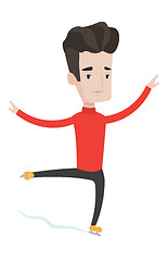 Image showing Male figure skater vector illustration.