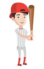 Image showing Baseball player with bat vector illustration.