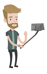 Image showing Man making selfie vector illustration.