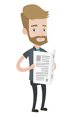 Image showing Man reading newspaper vector illustration.