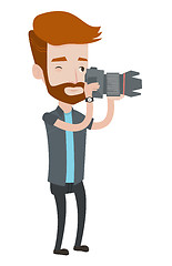 Image showing Photographer taking photo vector illustration.