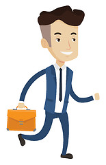 Image showing Happy businessman running vector illustration.