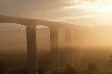 Image showing Viaduct at sunrise