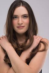 Image showing portrait  of beautiful young brunette woman