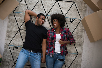 Image showing Top view of attractive young African American couple