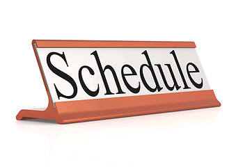 Image showing Schedule word on table tag isolated