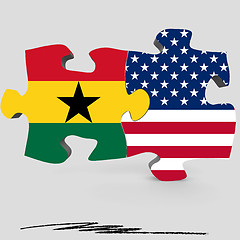 Image showing USA and Ghana flags in puzzle 