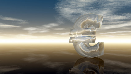 Image showing euro symbol under cloudy blue sky - 3d illustration