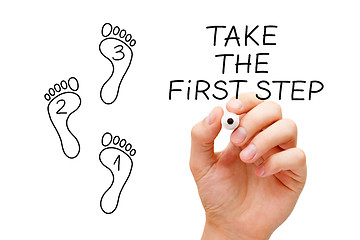 Image showing Take The First Step Footprint Concept